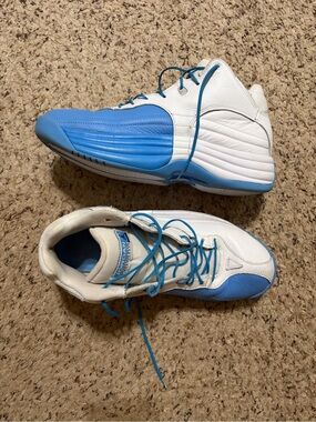 Jordan White and Light Blue Low-Top Sneakers